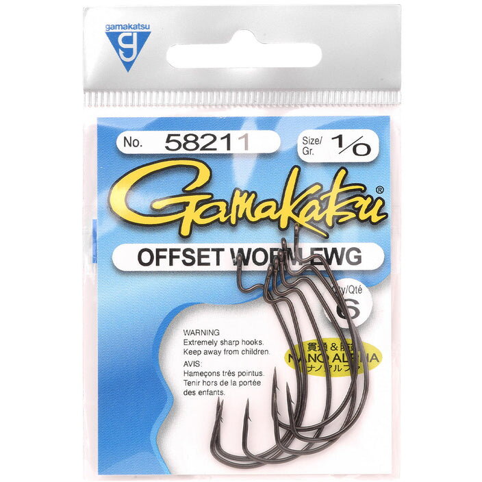 Carlige GAMAKATSU Worm Offset EWG Nano Alpha 6buc/pac