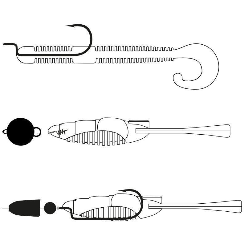Carlige GAMAKATSU Worm Offset RB Nano Alpha 6buc/pac