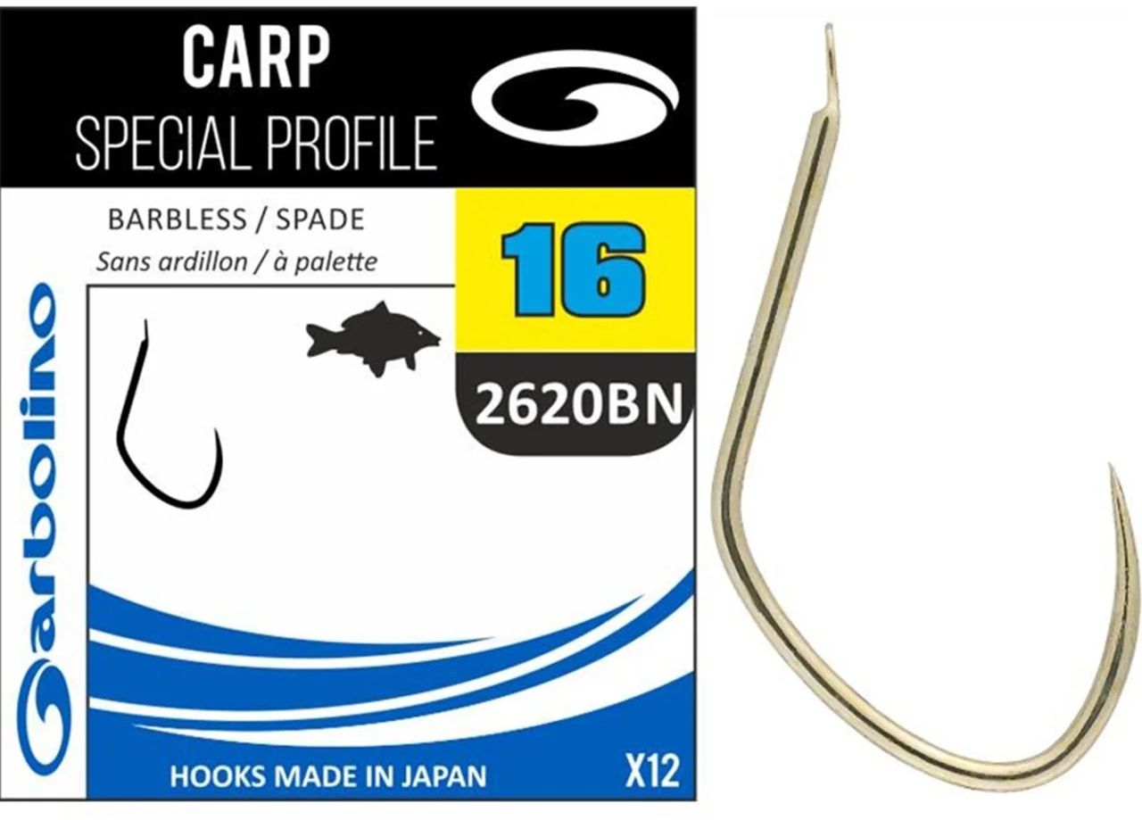 Carlige GARBOLINO Carp Special Profile 2620BN Barbless 12buc