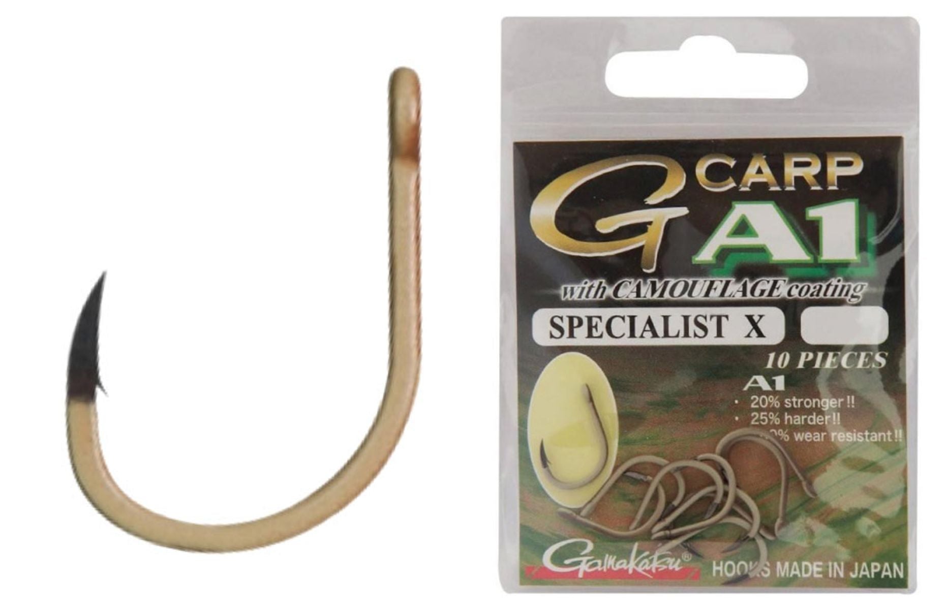 Carlige Gamakatsu A1 G-Carp Specialist X Camou 10buc/plic