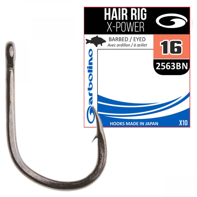 Carlige Garbolino Hair Rig X-Power 2563 Black Nickel 10buc