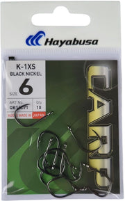 Carlige HAYABUSA Wide Gape K-1XS Black Nickel QB14371, Nr.6, 10buc/pac