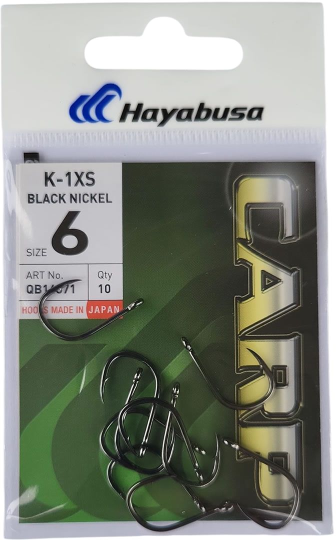 Carlige HAYABUSA Wide Gape K-1XS Black Nickel QB14371, Nr.6, 10buc/pac