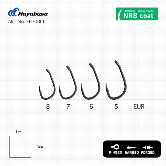 Carlige HAYABUSA Z-4 Nonreflective Black, Nr.8, 10buc/pac