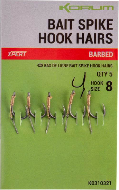 Carlige KORUM Bait Spike Hook Hairs Barbed, Nr. 14, 5buc/pac