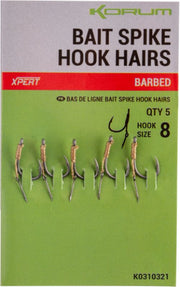 Carlige KORUM Bait Spike Hook Hairs Barbed, Nr. 8, 5buc/pac