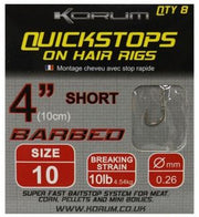 Carlige KORUM Quickstops On Hair Rigs Barbed, Nr.16, 8buc/pac