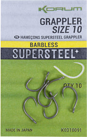 Carlige KORUM Supersteel Grappler Hooks Barbless 10buc/pac