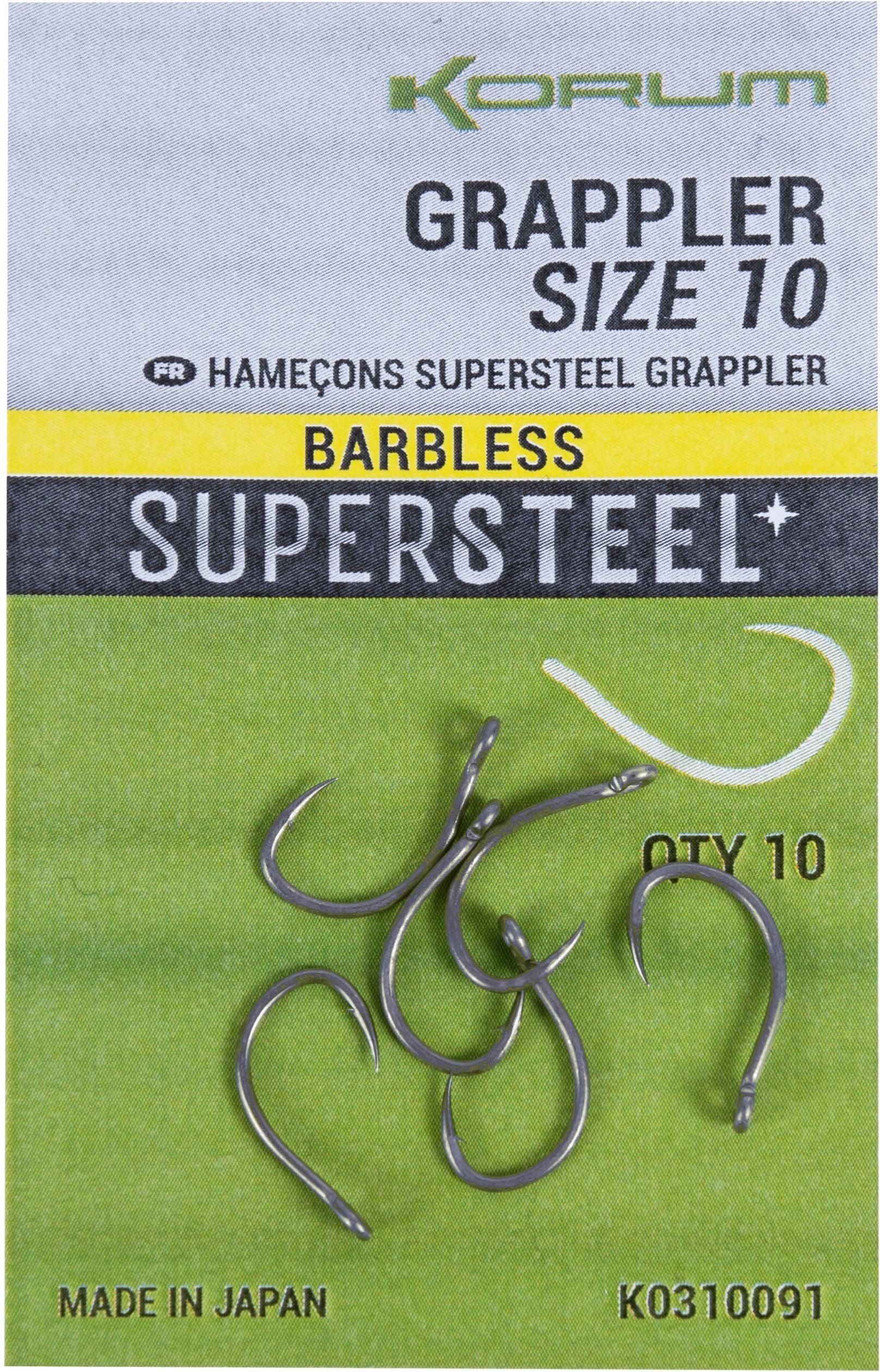 Carlige KORUM Supersteel Grappler Hooks Barbless 10buc/pac