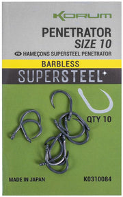 Carlige KORUM Supersteel Penetrator Hooks Barbless, Nr.10, 10buc/pac