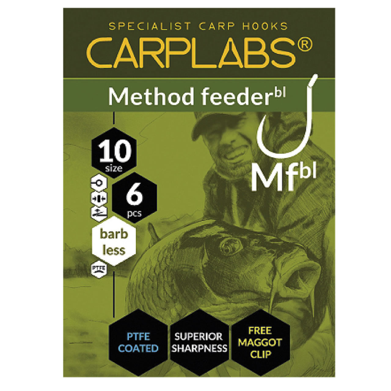 Carlige Konger Carplabs Method Feeder Barbless Titanium Grey Ringed Nr.16, 6buc/pac