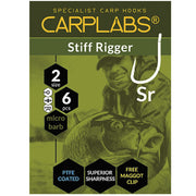 Carlige Konger Carplabs Stiff Rigger Titanium Grey Ringed 6buc/plic