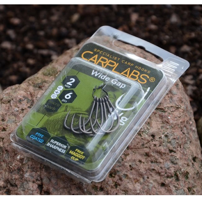 Carlige Konger Carplabs Wide Gap Titanium Grey Ringed 6buc/plic