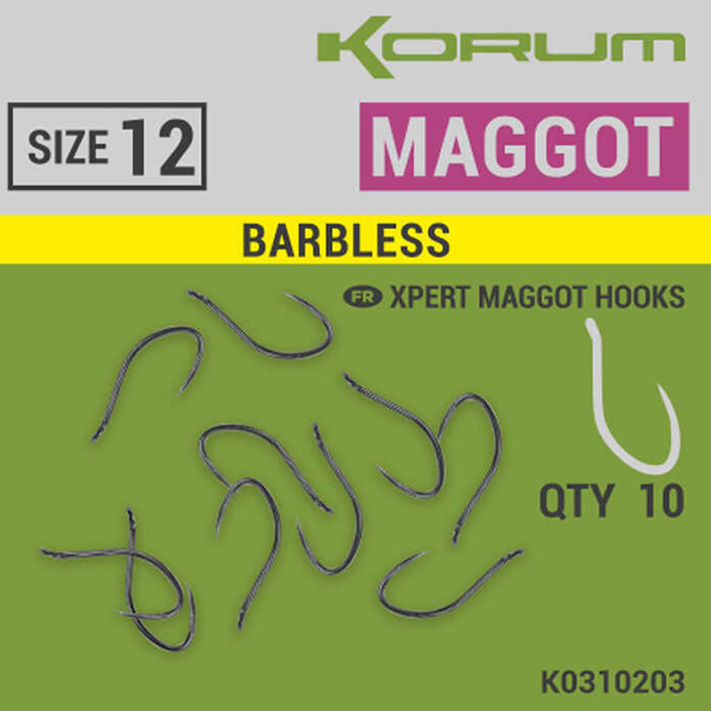 Carlige Korum Xpert Maggot Barbless Hooks 10buc/pac