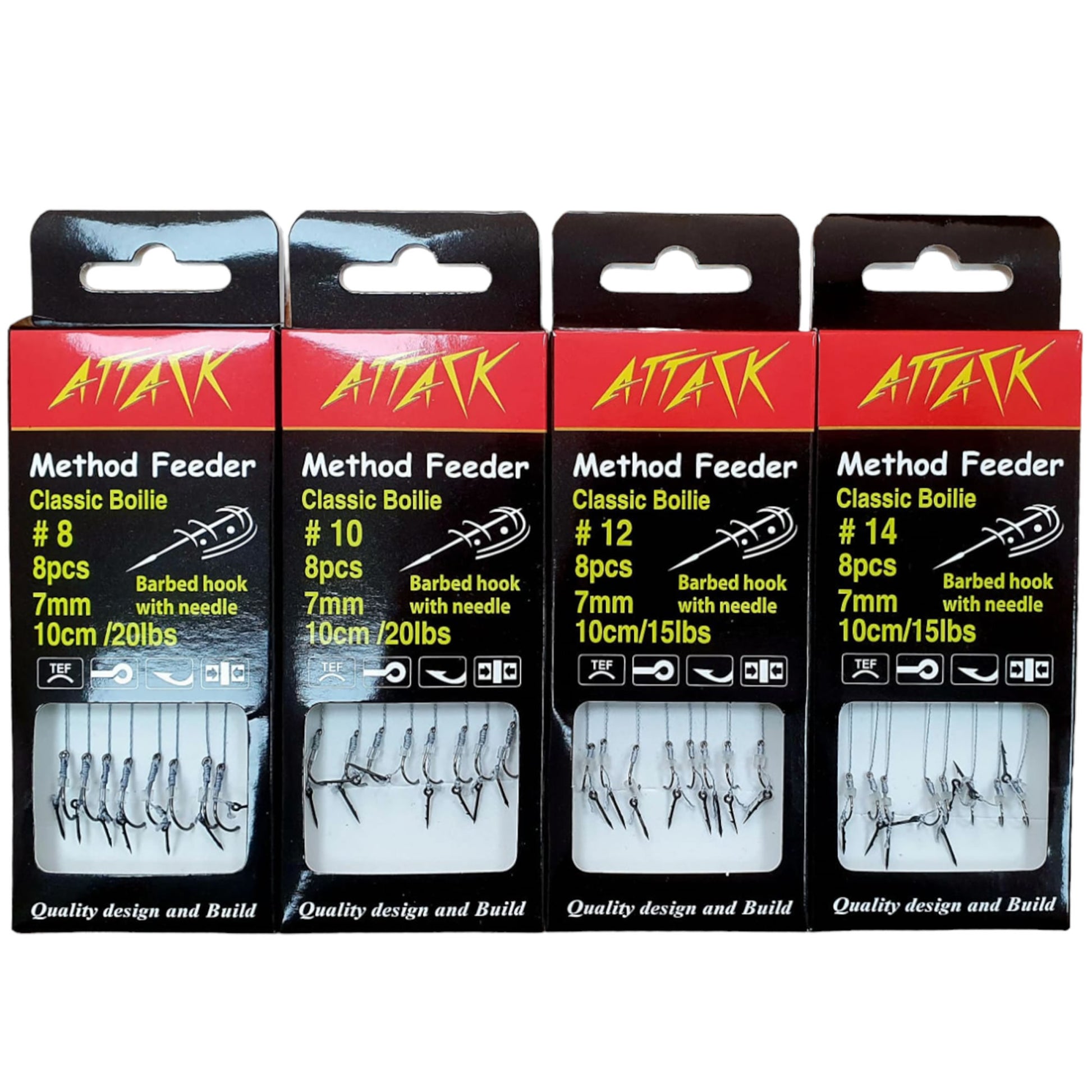 Carlige Legate Attack Method Feeder Rig Barbed Hook with Spike 10cm 8buc