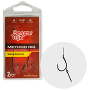 Carlige Legate Benzar Method Fir Textil Bait Sting Barbless 2buc/pac