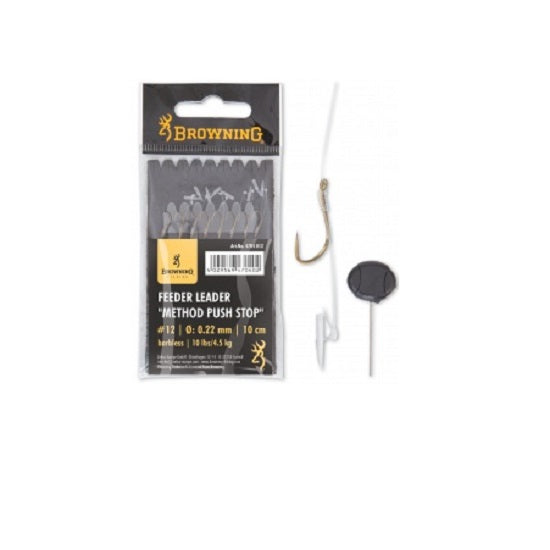 Carlige Legate Browning No.14 10 cm 0.22 mm Feeder Leader Method Push Stop