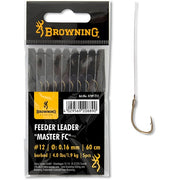 Carlige Legate Browning No.8 10cm 0.12mm Braid Feeder Leader Method Push Stop
