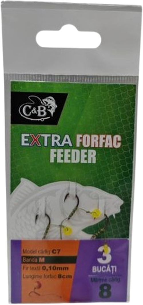 Carlige Legate C&amp;B Method Feeder Rig C-7 Banda, 8cm, Nr. 12, 3buc/pac