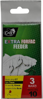 Carlige Legate C&amp;B Method Feeder Rig C-7 Spin, 8cm, Nr. 12, 3buc/pac