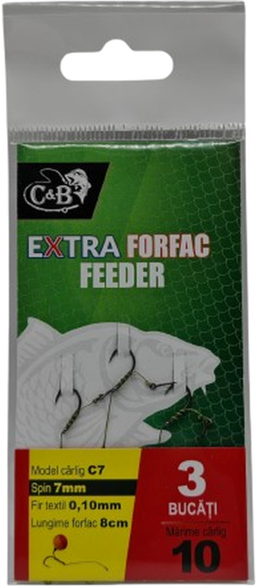 Carlige Legate C&amp;B Method Feeder Rig C-7 Spin, 8cm, Nr. 12, 3buc/pac