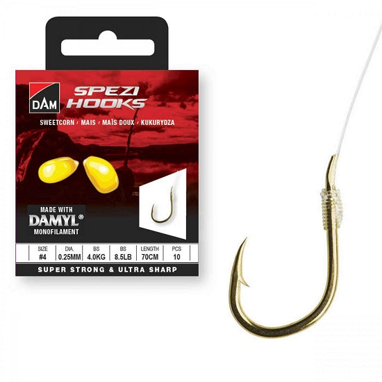 Carlige Legate DAM No.8 70cm 0.20mm New Spezi Sweetcorn