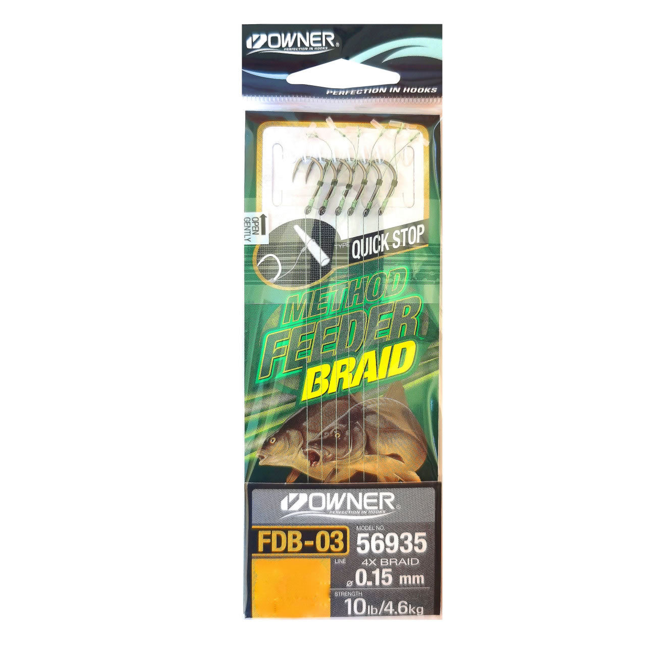 Carlige Legate Feeder Owner FDB-03 Quick Stop Braided 6buc/pac