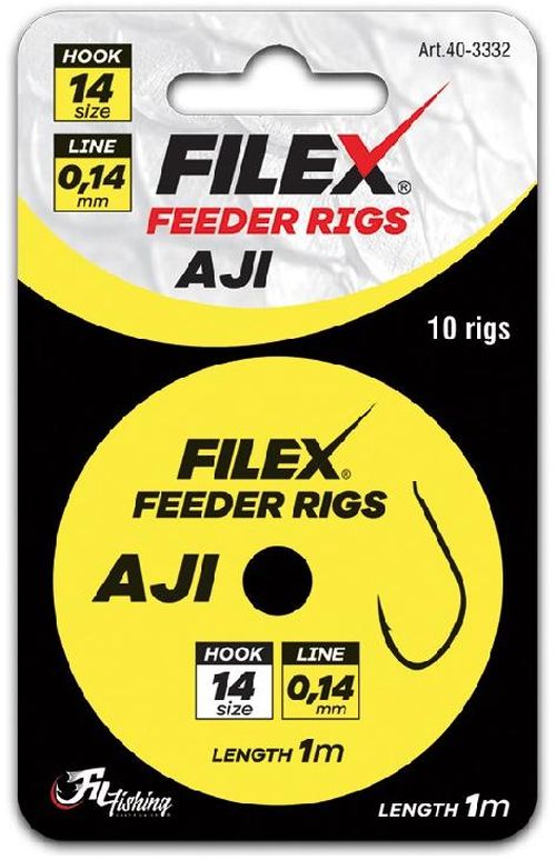Carlige Legate Filex MethodFeeder Rig AJI, Nr.12, 0.16mm, 1m, 10buc/plic