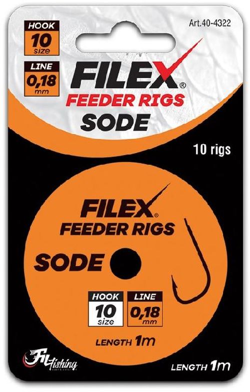 Carlige Legate Filex MethodFeeder Rig Sode, Nr.16, 0.12mm, 1m, 10buc/plic