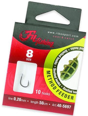 Carlige Legate Filfishing Method Feeder Rig 50cm 10buc