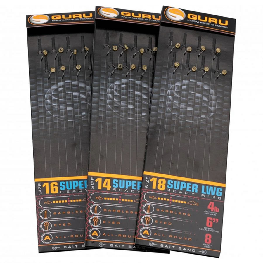 Carlige Legate GURU Super LWC Bait Band Rigs, Nr.14, 0.17mm/15cm, 8buc/pac