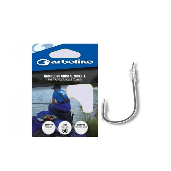Carlige Legate Garbolino 50cm Fir Cristal Nickele