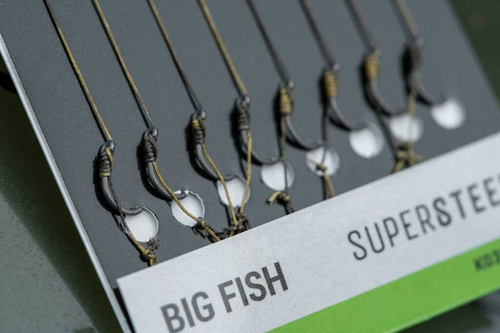 Carlige Legate KORUM Big Fish Braided Hair Rigs Barbed, 15cm, Nr.12, 8buc/pac