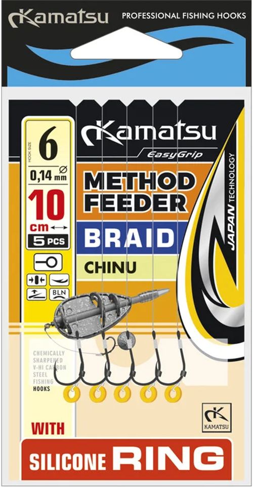 Carlige Legate Kamatsu Chinu Rig Method Feeder Braid 10cm 5buc