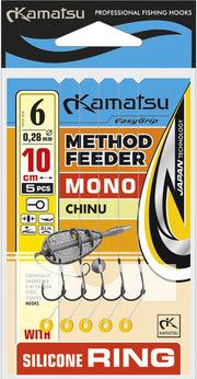 Carlige Legate Kamatsu Chinu Rig Method Feeder Cu Inel Silicon 10cm 5buc
