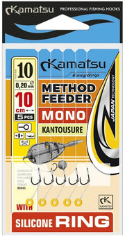Carlige Legate Kamatsu Kantousure Rig Method Feeder Pe Inel Silicon Monofilament 10cm 5buc