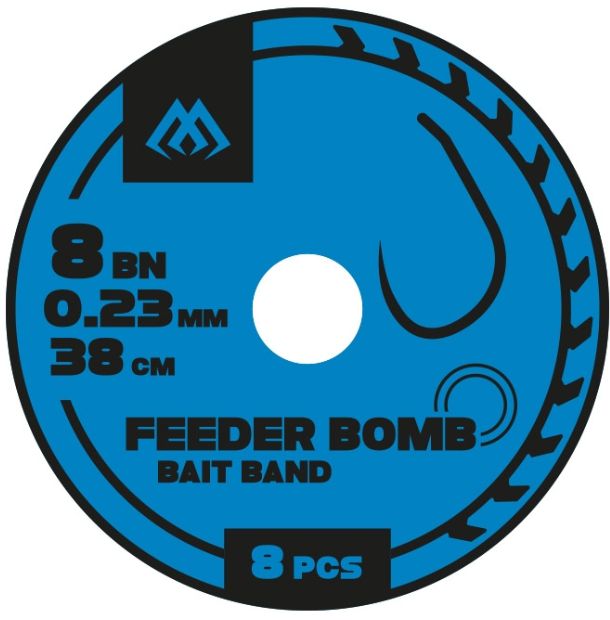 Carlige Legate MIKADO Feeder Bomb Rig Cu Banda Barbless, 0.18mm, 38cm, Nr.14, 8buc/pac