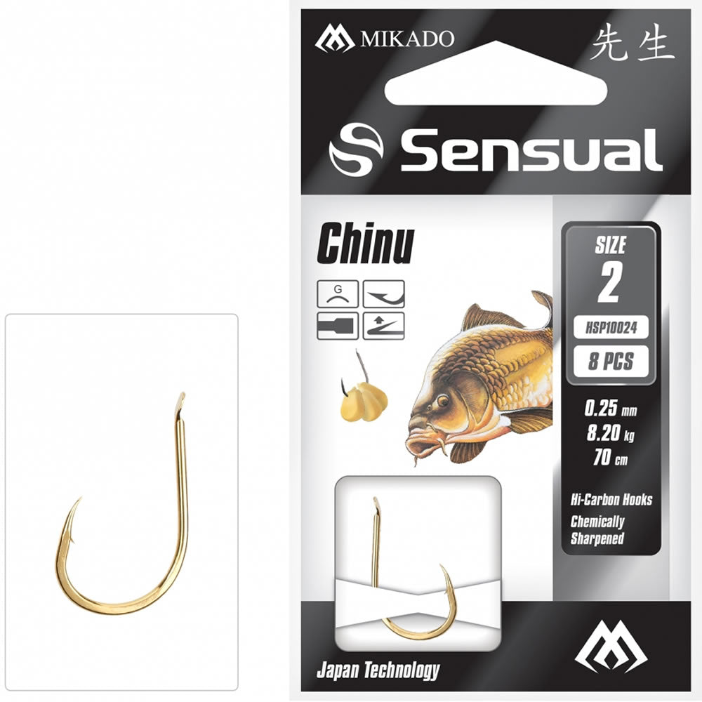 Carlige Legate MIKADO Sensual Chinu Nr.6, Fir 70cm/0.20mm, 8buc/pac