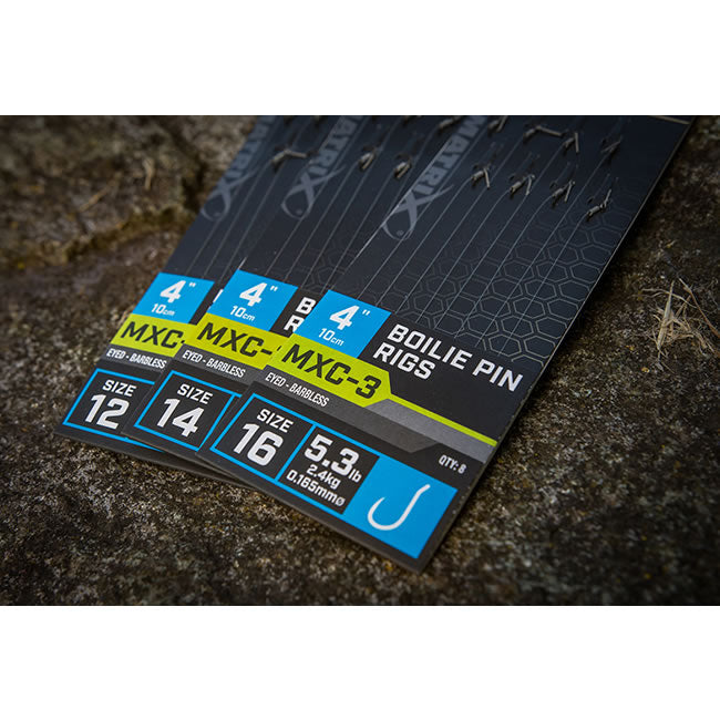 Carlige Legate Matrix MXC-3 Barbless Boilie Pin Nr.16, 2.4kg, 0.165mm, 10cm, 8buc/plic