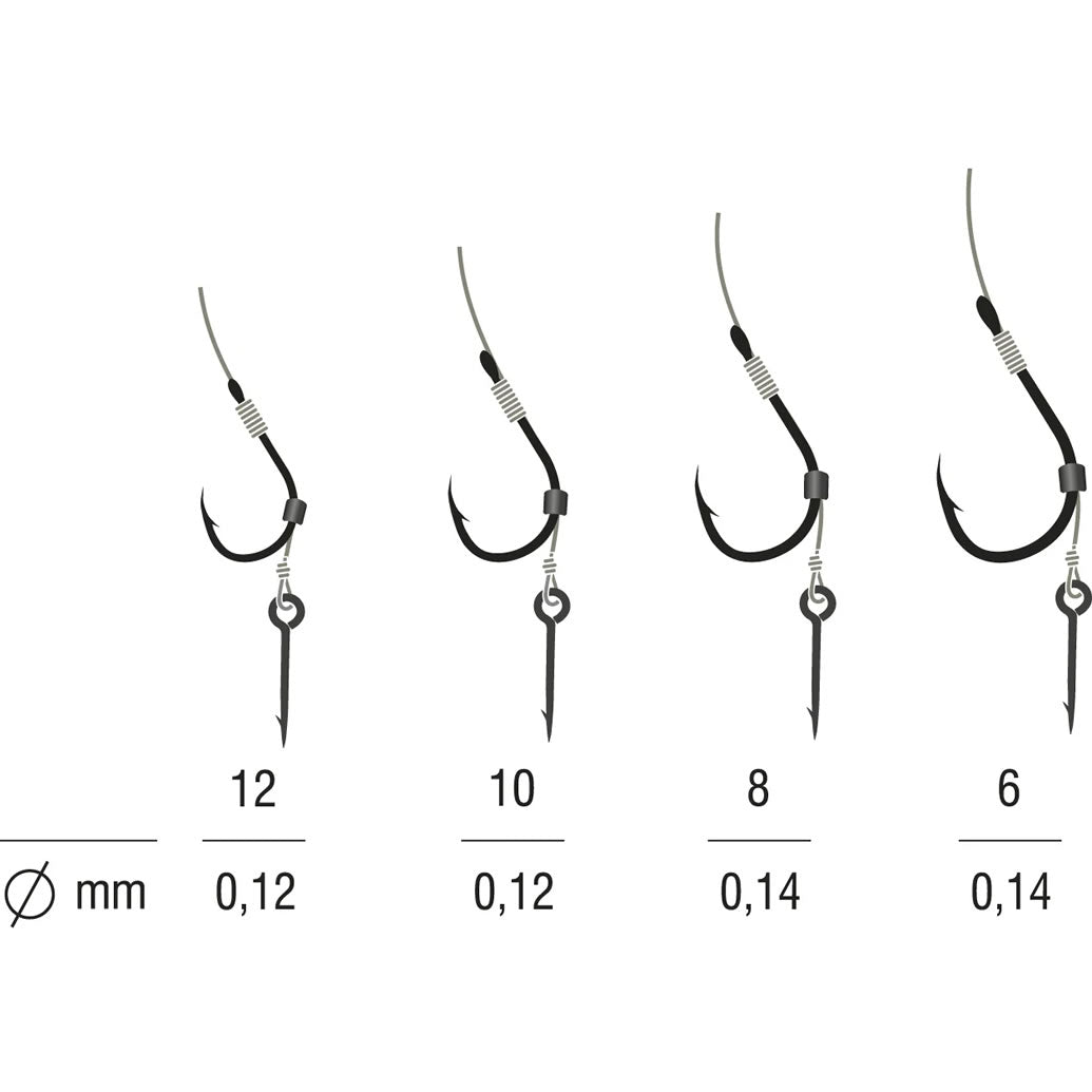 Carlige Legate Method Feeder KONGER pe Spin Kamatsu Chinu Fir Textil 10cm 5buc