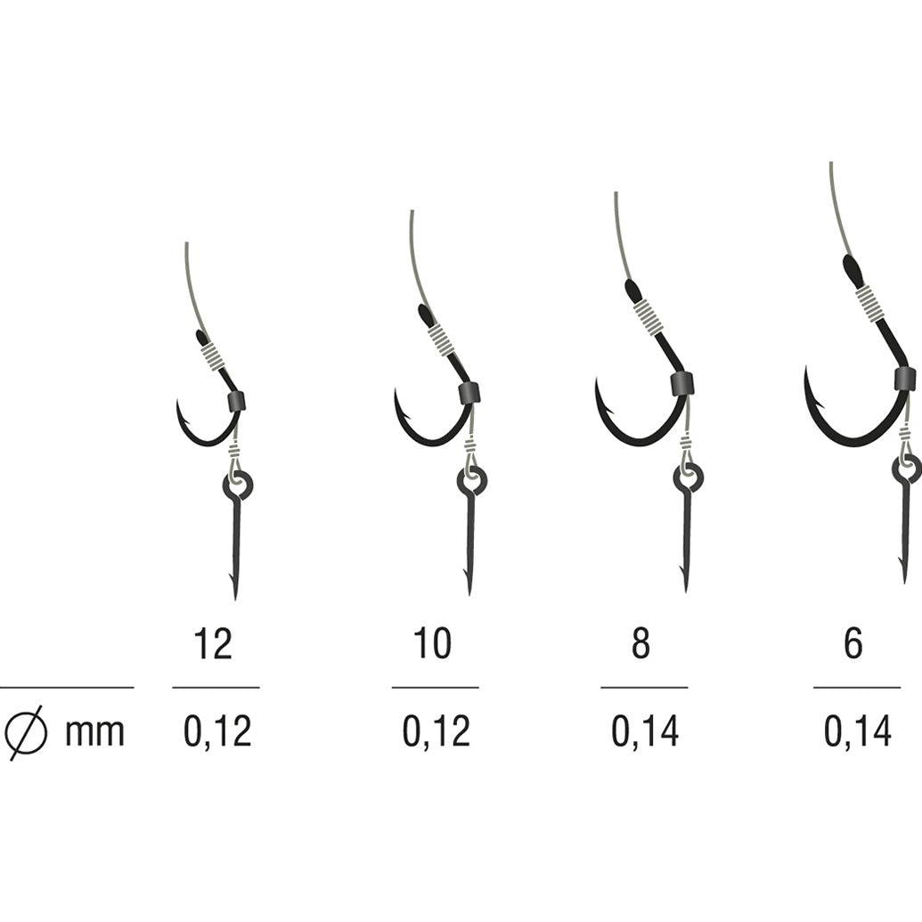 Carlige Legate Method Feeder KONGER pe Spin Kamatsu Iseama Fir Textil 10cm 5buc