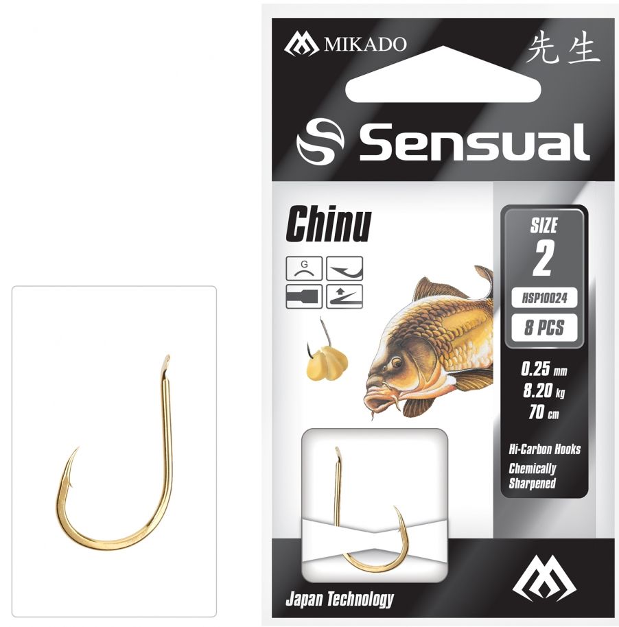 Carlige Legate Mikado Sensual Chinu G, 70cm, Nr.12, 0.16mm, 8buc/plic
