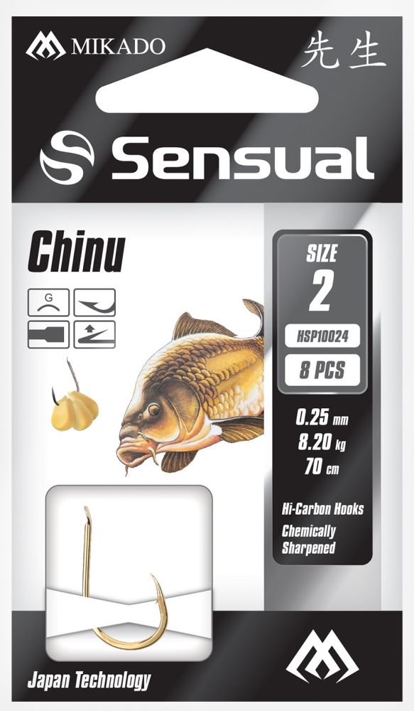 Carlige Legate Mikado Sensual Chinu G, 70cm, Nr.12, 0.16mm, 8buc/plic