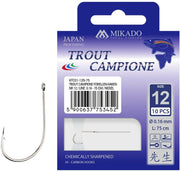 Carlige Legate Mikado Trout Campione, 100cm, Nr.4, 0.25mm, 10buc/pac