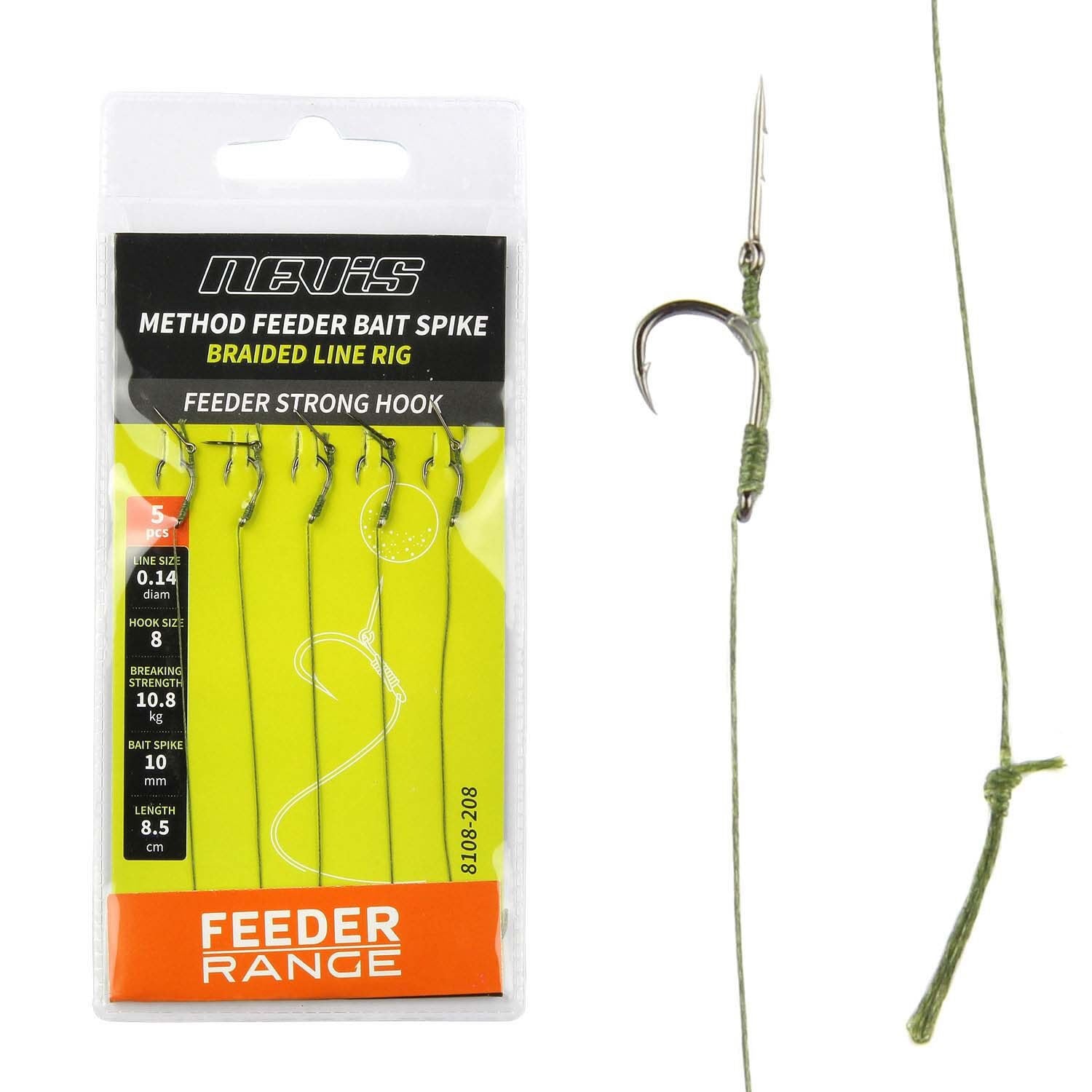 Carlige Legate NEVIS Method cu Spin Feeder Strong 5buc/pac