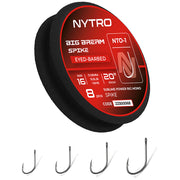 Carlige Legate NYTRO Big Bream Bait Spike NTO-1 Hooks to Nylon 50cm, 0.13mm, 3.2lbs/1.45kg, Nr.16, 8buc/tambur EVA