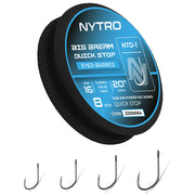 Carlige Legate NYTRO Big Bream Quick Stop NTO-1 Hooks to Nylon 50cm, 0.13mm, 3.2lbs/1.45kg, Nr.16, 8buc/tambur EVA