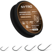 Carlige Legate NYTRO Feeder Rig Fine Barrbed NTO-4 Hooks to Nylon 100cm, 0.15mm, 4.1lbs/1.86kg, Nr.12, 8buc/tambur EVA