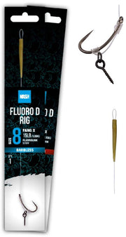 Carlige Legate Nash Fluorocarbon D-Rig Barbed 1buc