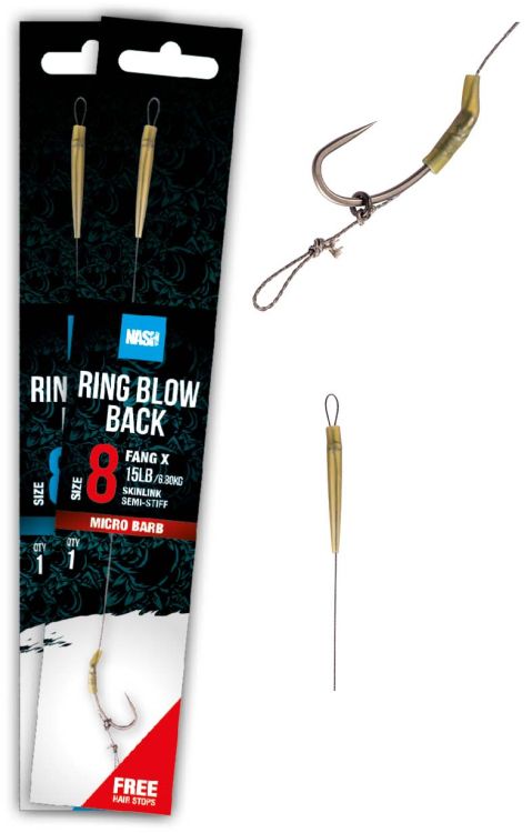 Carlige Legate Nash Ring Blow Back Rig Barbed 1buc